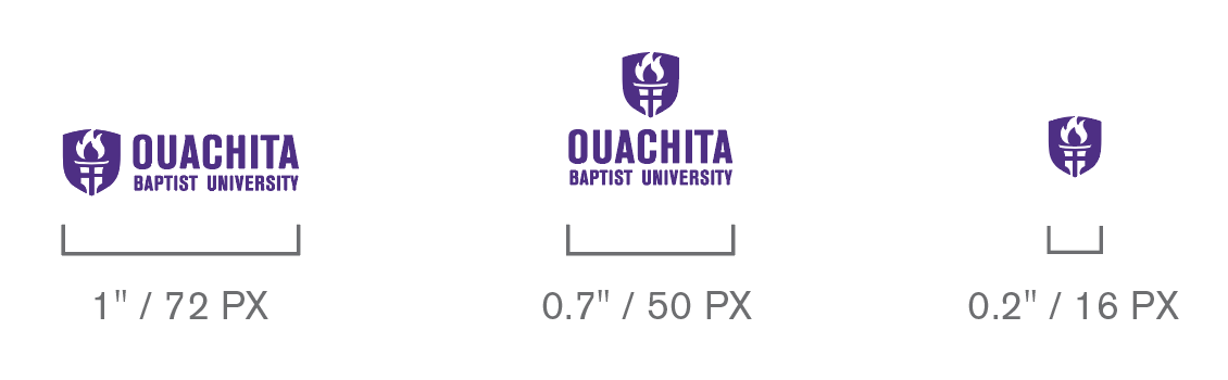 Ouachita Logo Sizing Diagram