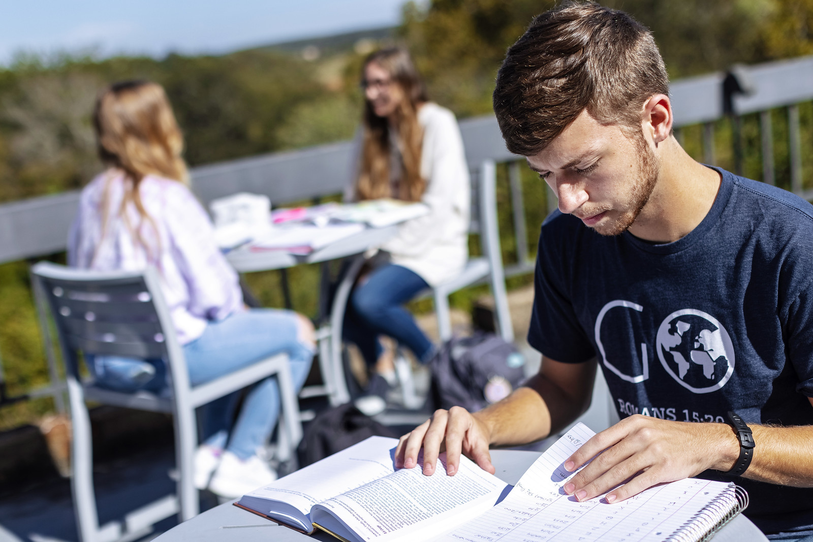 students outdoors