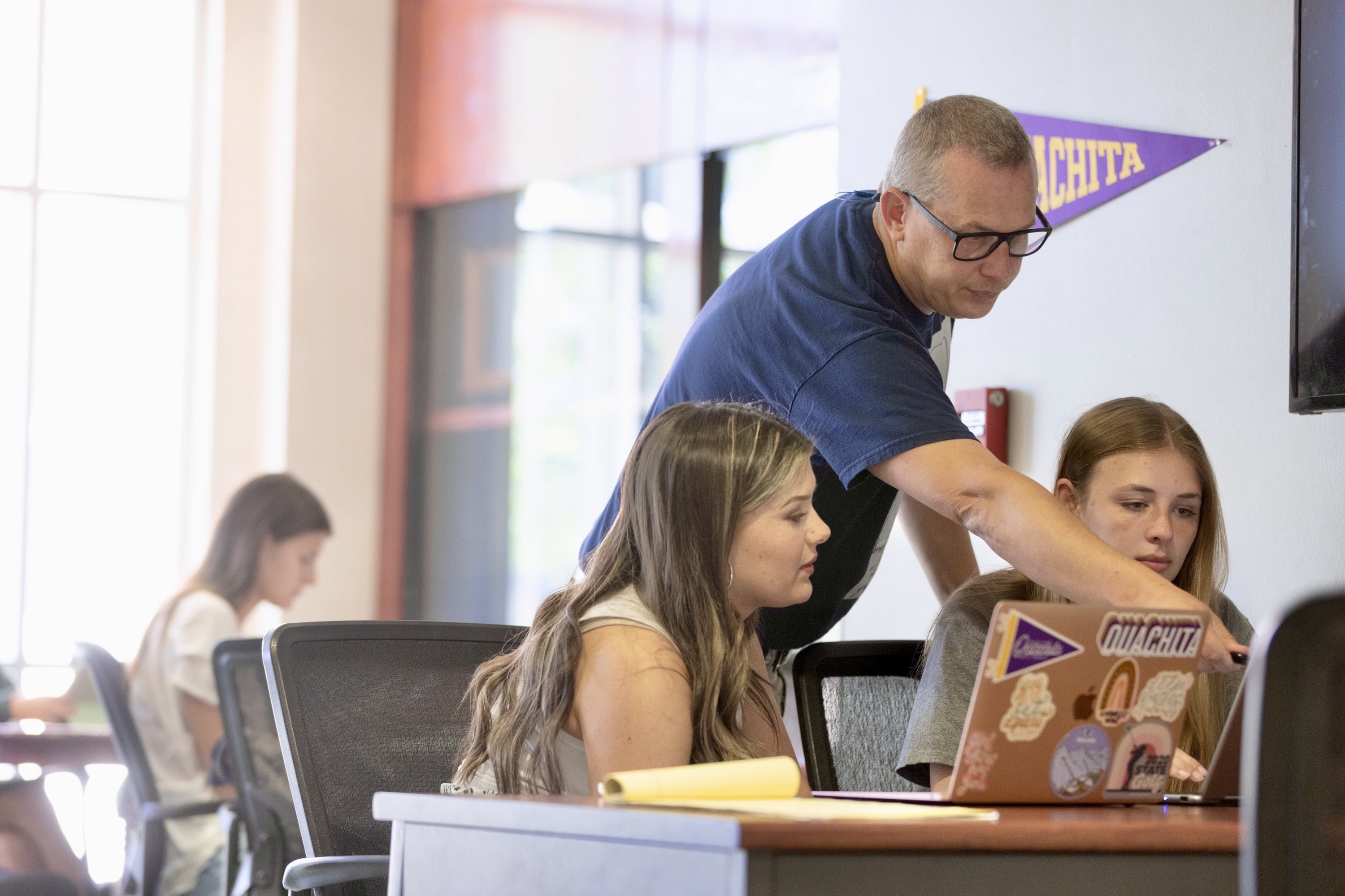 instructor with students