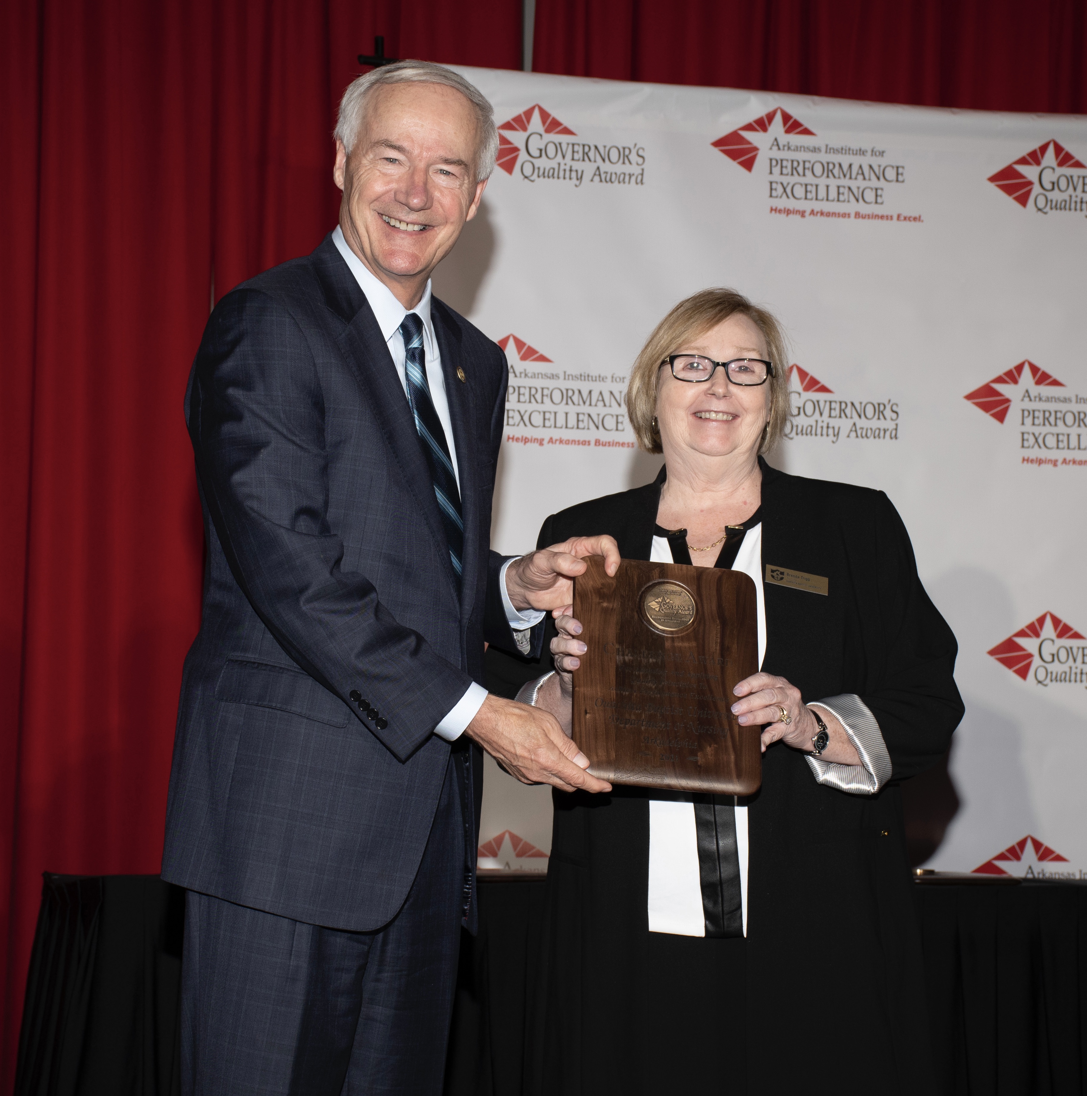 Gov. Asa Hutchinson and Dr. Brenda Trigg Gov. Asa Hutchinson and Dr. Brenda Trigg