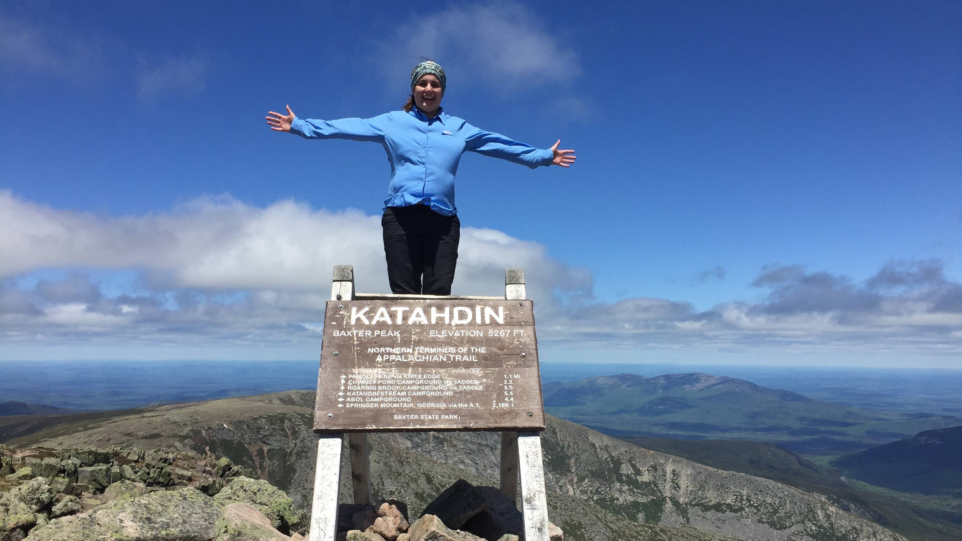 Hannah Dixon atop Katahdin