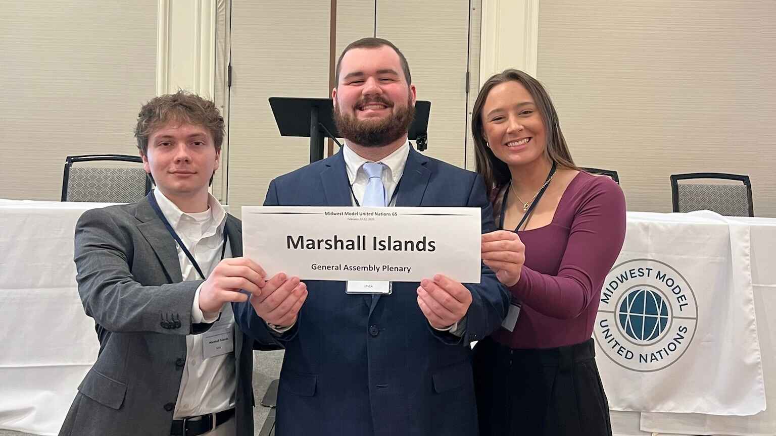 Students representing the Marshall Islands at Model U.N.