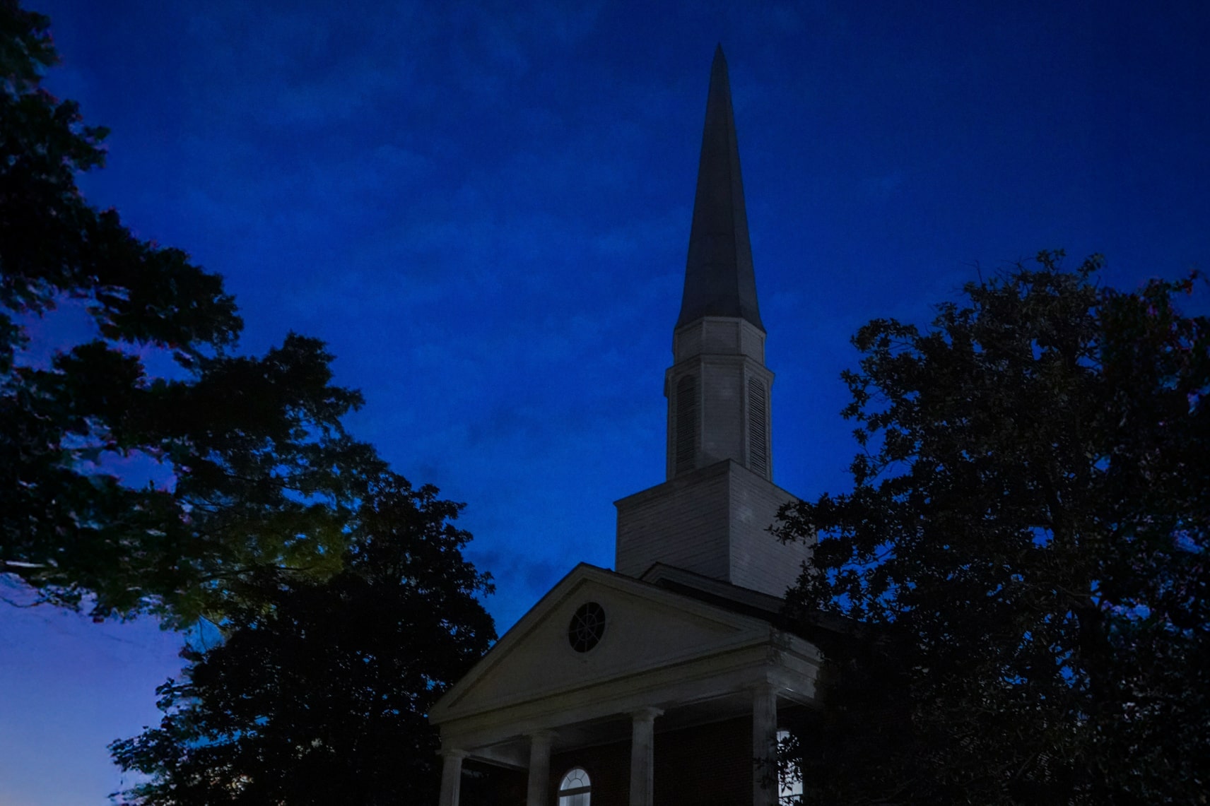 Berry Chapel at night