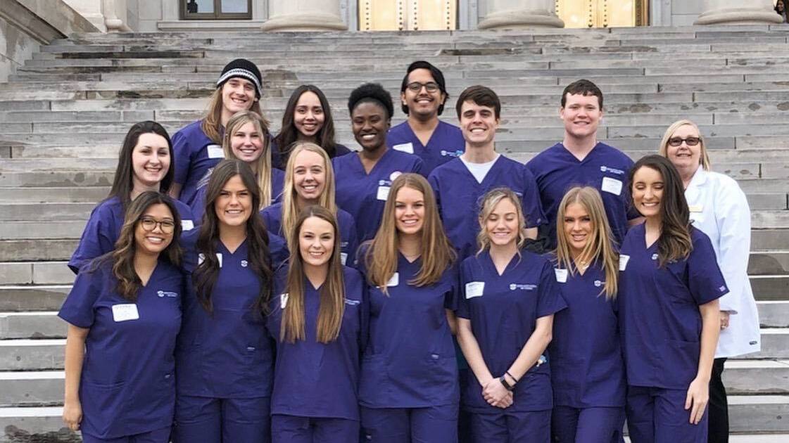 Nursing students at Little Rock capitol
